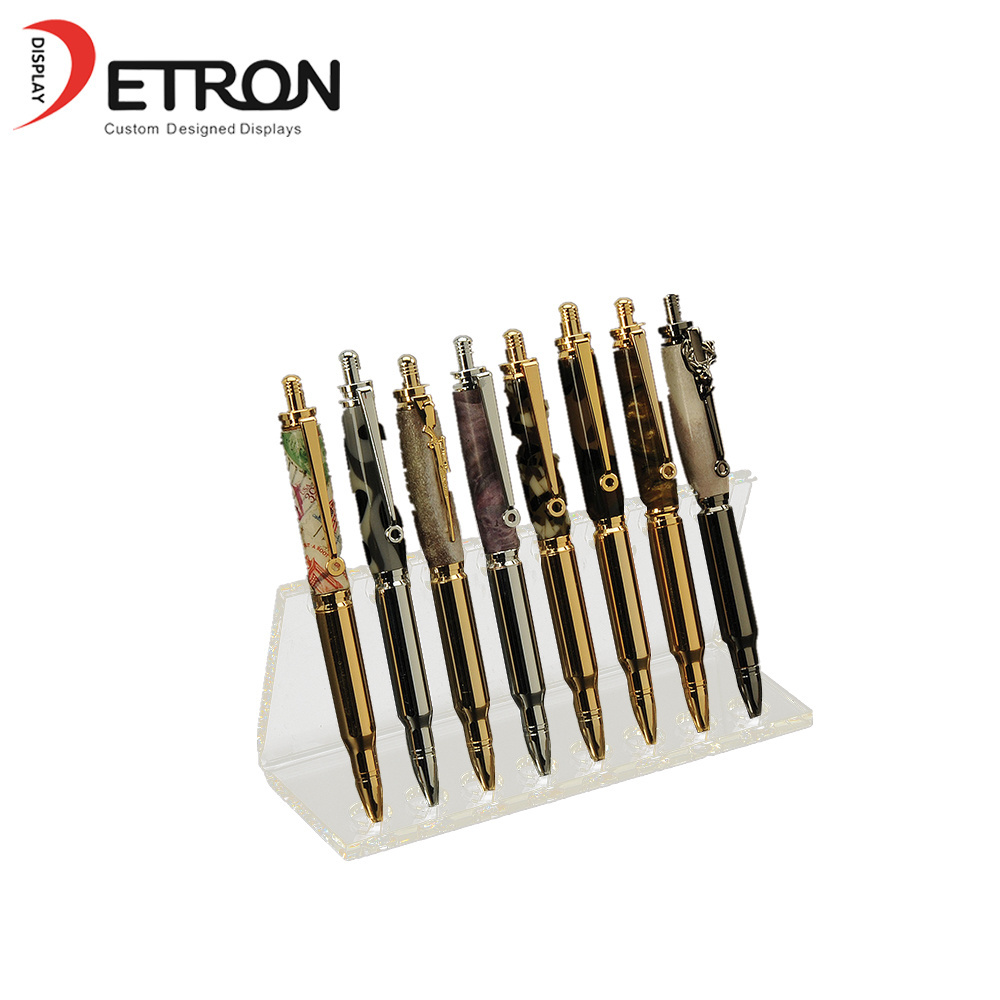 High quality acrylic pen display rack stand,8/12 pcs Pen Display Acrylic Pen display stand