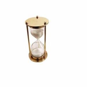 LUXURY HOUR GLASS BRASS & GLASS CAMPING SAND CLOCK TIMER SAND TIMER IN COMPASS HOT SALE NAUTICAL SEND TIMER