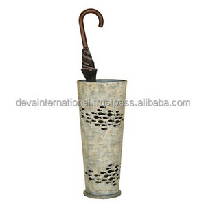 GALVANIZED LUXURY STYLE UMBRELLA STAND VINTAGE HOME DECORATIVE CLASSICAL STYLE METAL UMBRELLA STAND