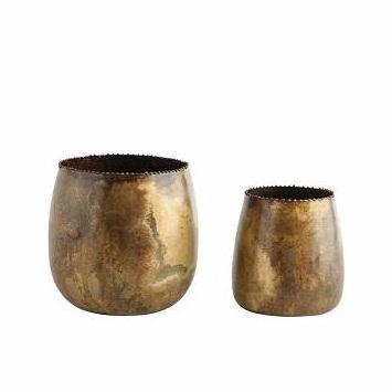 PREMIUM FLOWER POT SET OF 3 ANTIQUE BRASS HAMMERED TOP QUALITY GREENERY PLANTER  & FLOWER POTS PLANTER COST EFFECTIVE PLANTER