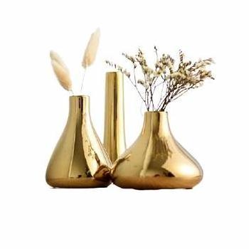 GOLD ANTIQUE ALUMINIUM FLOWER GARDEN VASES ALUMINIUM MODERN FLOWER PLANTER FOR WEDDING DECORATION GARDEN FLOWER VASE