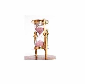 LUXURY HOUR GLASS BRASS & GLASS CAMPING SAND CLOCK TIMER SAND TIMER IN COMPASS HOT SALE NAUTICAL SEND TIMER