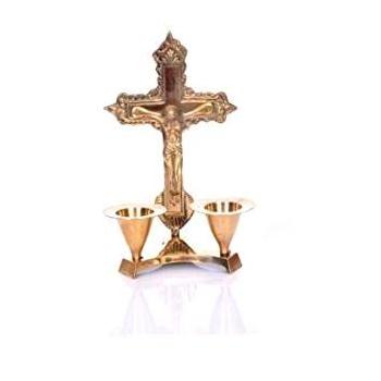 GOLDEN JESUS CROSS TEA LIGHT CANDLE HOLDER CLASSY GOLD CANDLE HOLDER CHRISTMAS IRON DECORATION CANDLE HOLDER