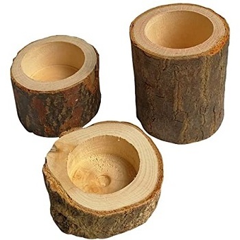 FRESH CANDLE STAND SET OF 3 TEA LIGHT HOLDER BASSIC DESIGN WOODEN TEA LIGHT CANDLE STICK HOLDER