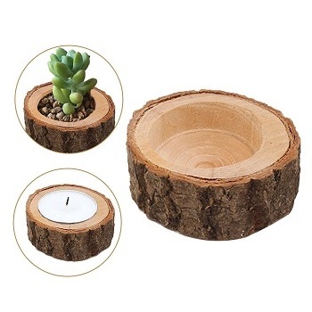 FRESH CANDLE STAND SET OF 3 TEA LIGHT HOLDER BASSIC DESIGN WOODEN TEA LIGHT CANDLE STICK HOLDER