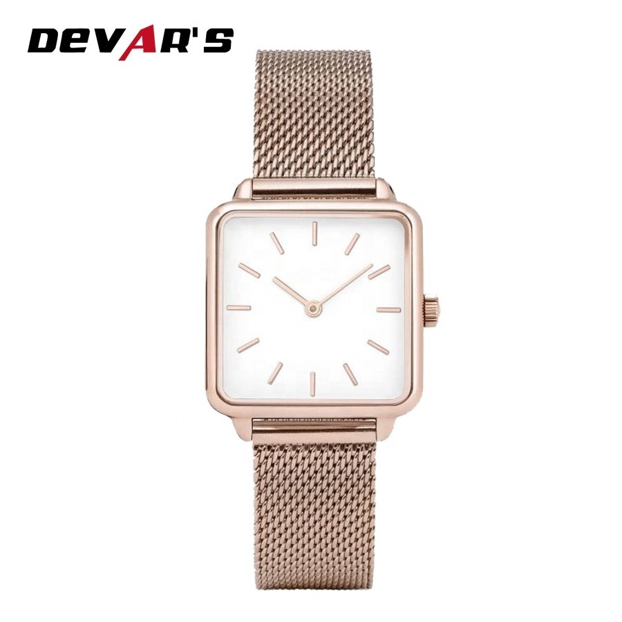 2019 Custom Soft Alligator Leather Minimalist Personalized Watch With Japan Movement Quartz Watch sr626sw Square OEM Logo