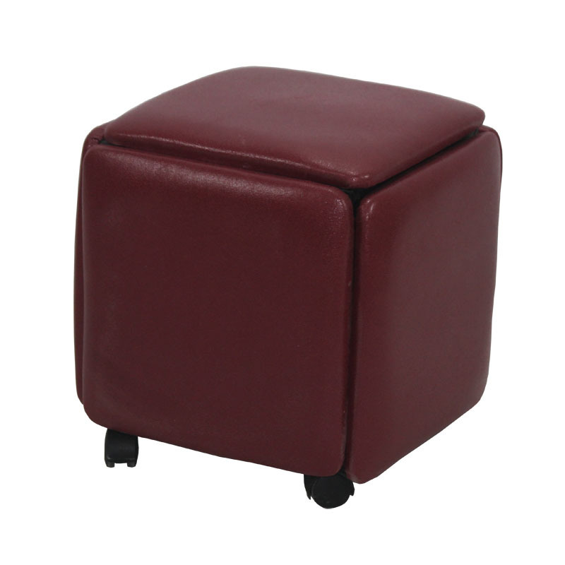 5 Hidden Seats Cube Ottoman Footrest Transforming Combination Multi Purposes Fold Square Iron Swivel Stools Chair with Wheels