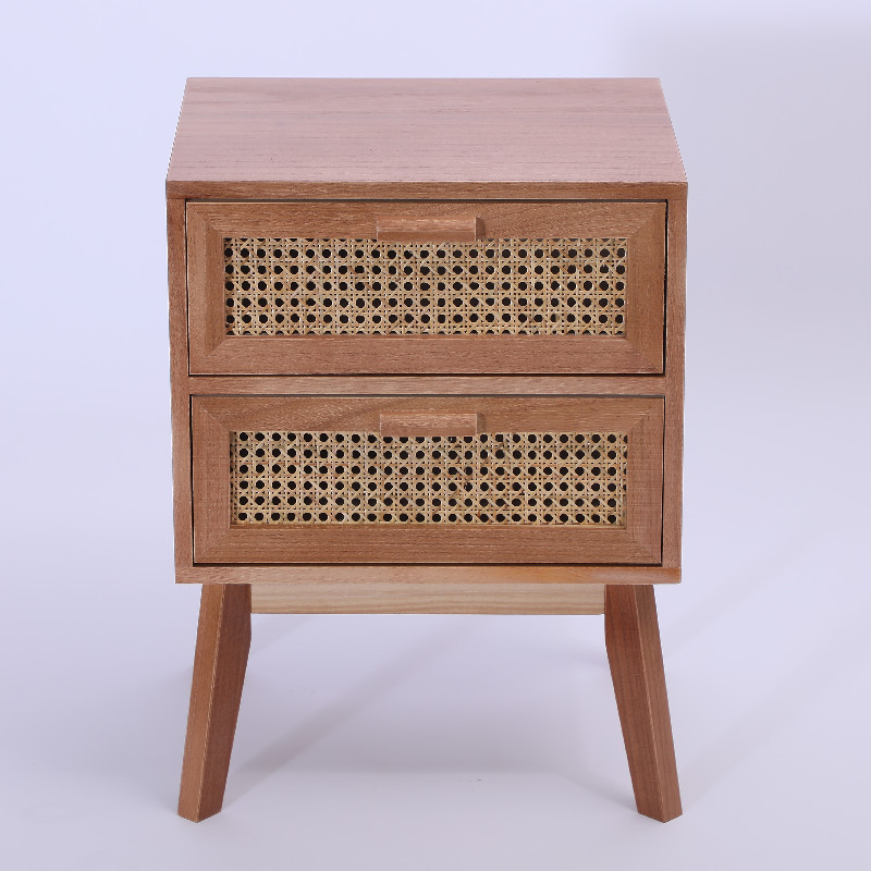 Wholesale Unique Living Room Wooden Cabinets Natural Indonesian Rattan Bedside Cabinet