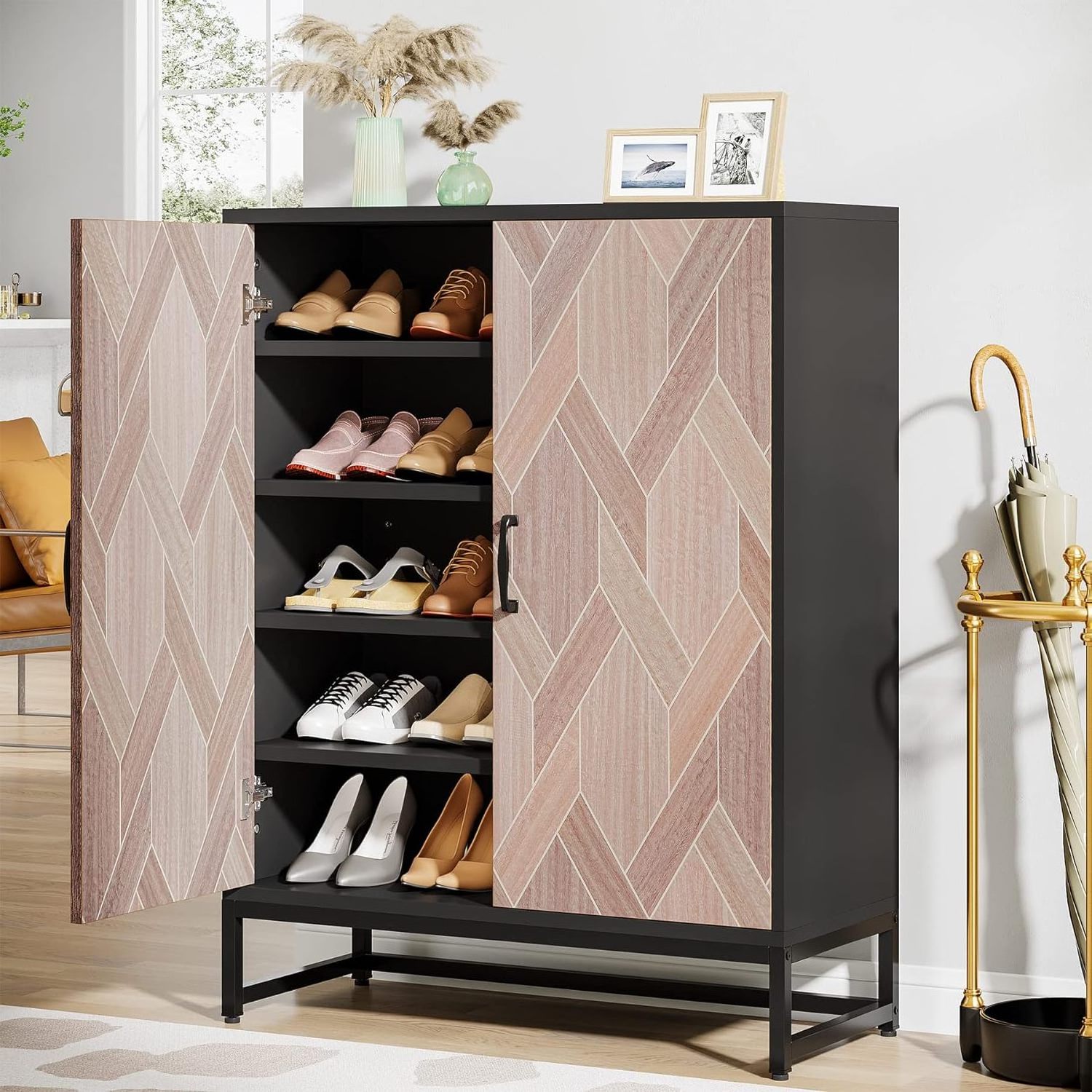 bedroom wooden shoe cabinet design custom wooden home shoe cabinet rack for home living room balcony shoe cabinet rattan wood