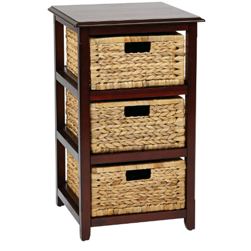 wooden cabinet straw drawers storage ark  counry rustic natrual wooden ark Storage/Organization 3 Baskets