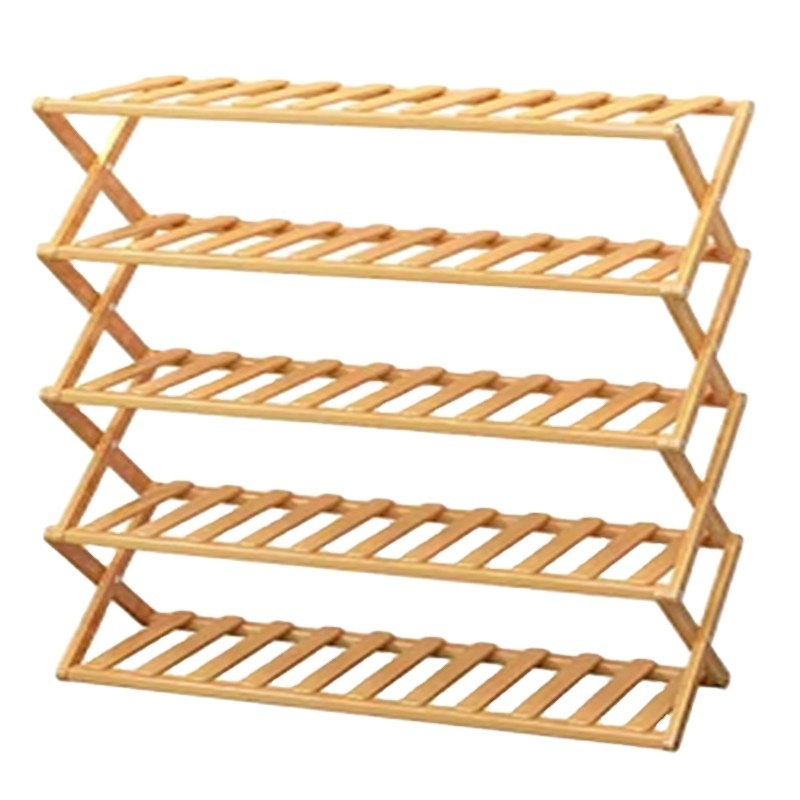 bamboo  layers muti functional large cpapcity shoe shelf book shelf flower rack bathroom folding storage rack