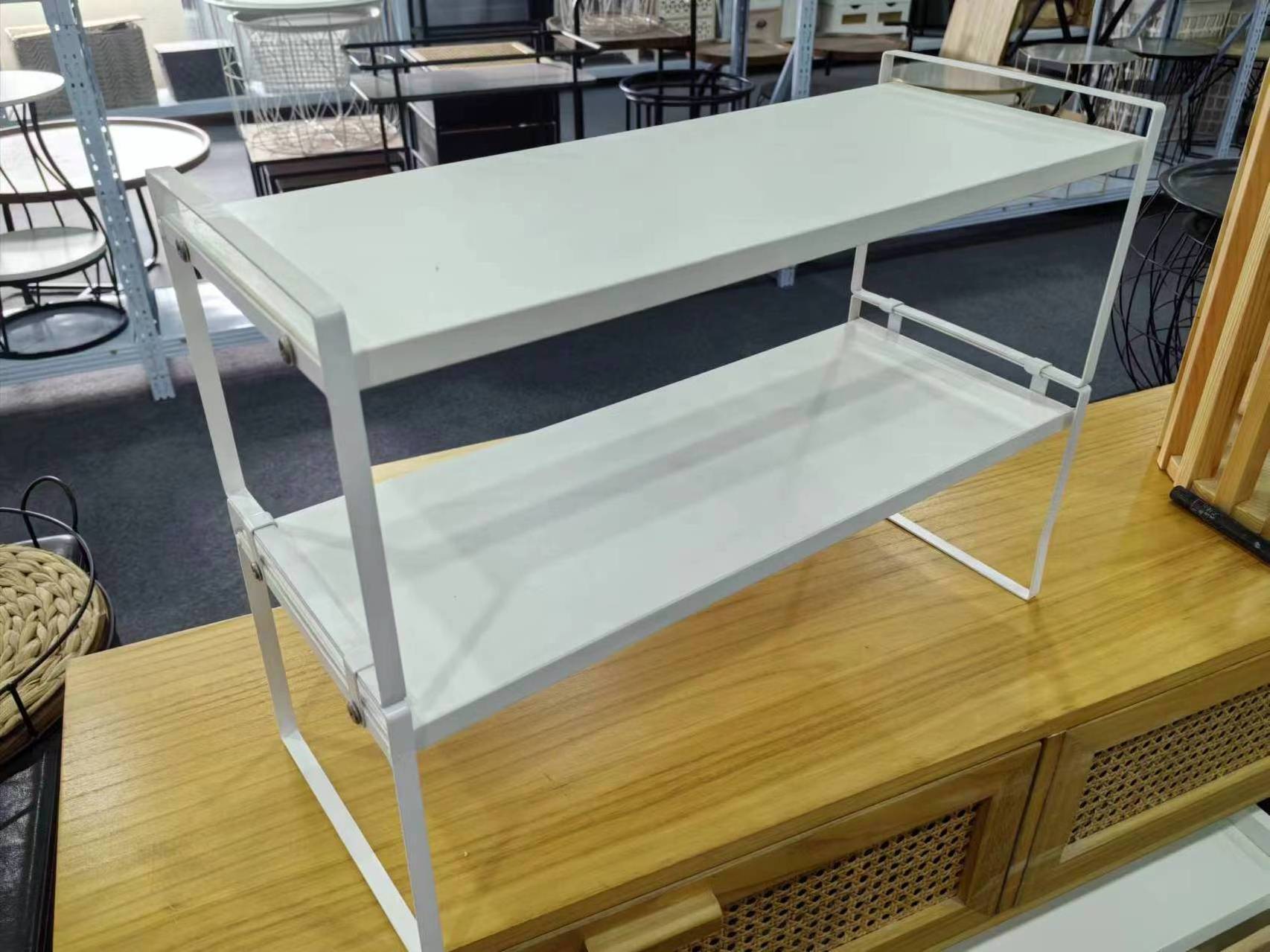 small food storage coldroom shelf Office table beauty shelves white storage balcony stackable spicy storage shelf