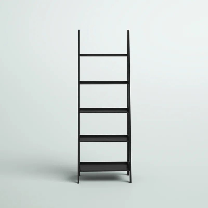 Ladder bookshelf modern home decor bookshelf libraries black 5 tier bookcase shelf