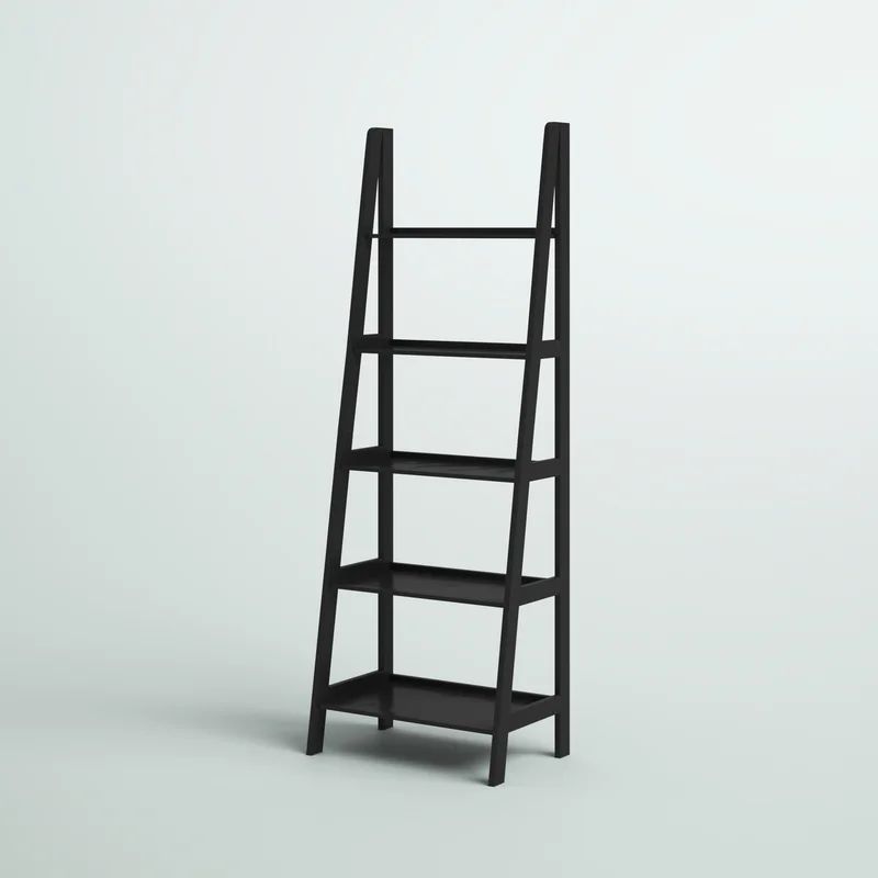 Ladder bookshelf modern home decor bookshelf libraries black 5 tier bookcase shelf