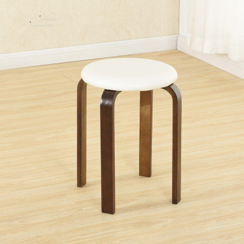 Wooden Round Stool Portable Bentwood Stools Backless Chairs