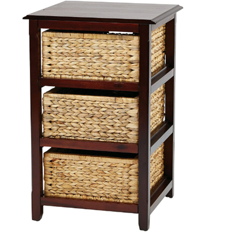 wooden cabinet straw drawers storage ark  counry rustic natrual wooden ark Storage/Organization 3 Baskets