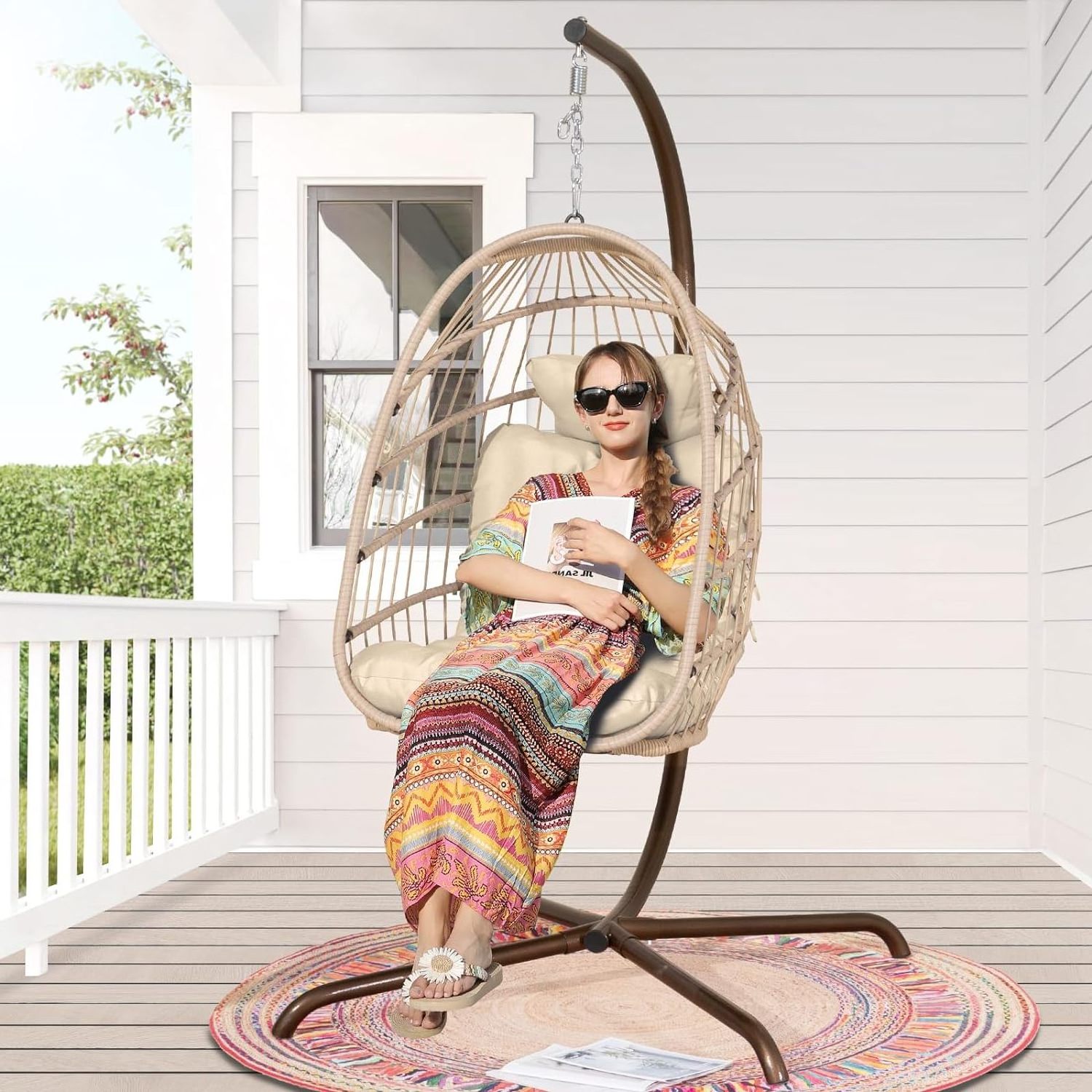 outdoor wicker hanging swing chair garden swing chair for 2 people balcony swing chair for two