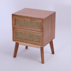 Wholesale Unique Living Room Wooden Cabinets Natural Indonesian Rattan Bedside Cabinet