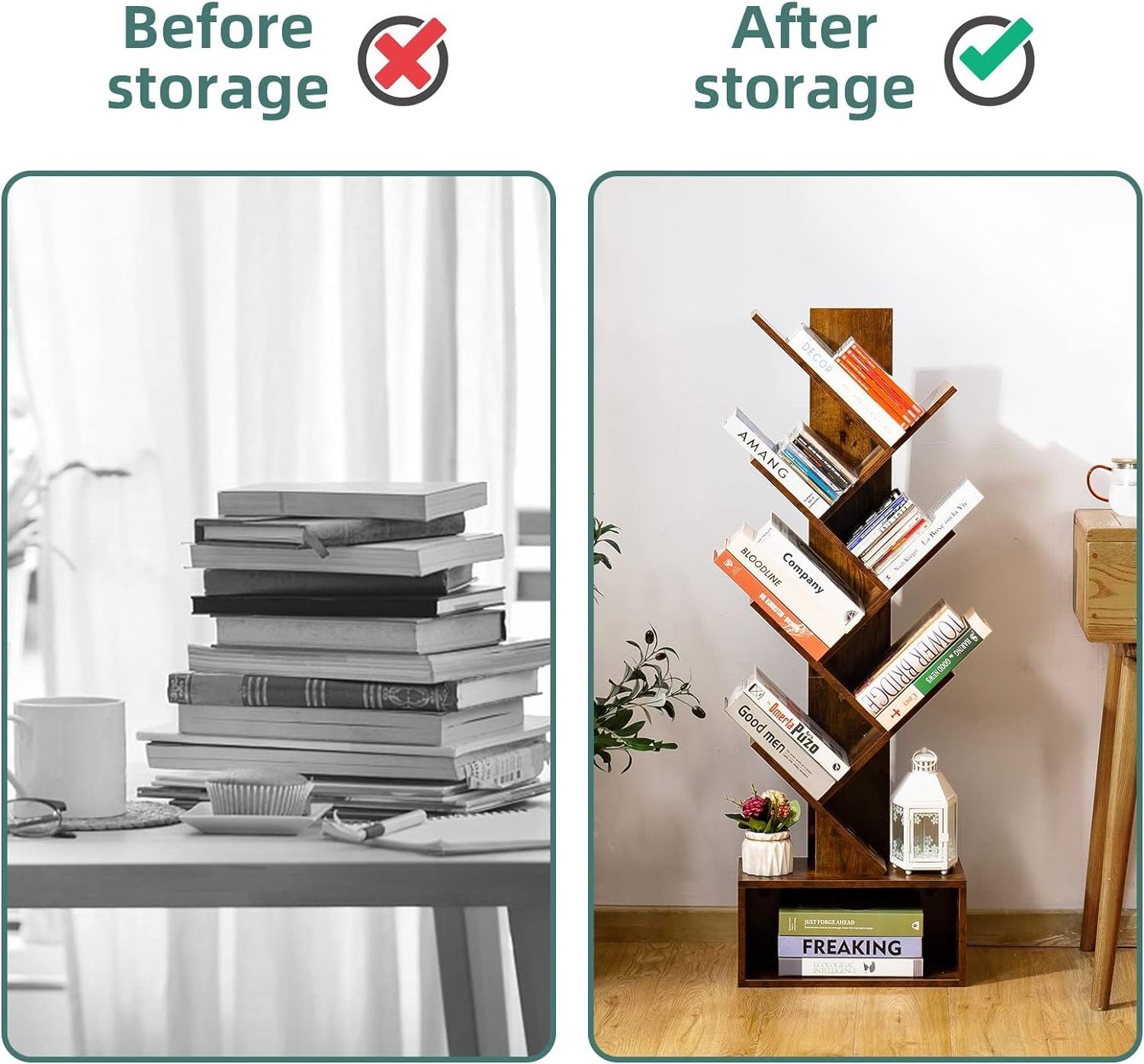 Hot Selling Wholesale Price Corner Tree Shaped Book Shelves Movable Book Shelf For Living Room