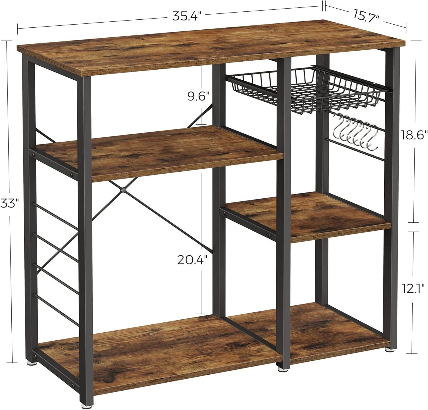 easy to assemble kitchen counter shelf custom kitchen and bathroom storage shelf deep color 2 tier kitchen shelf