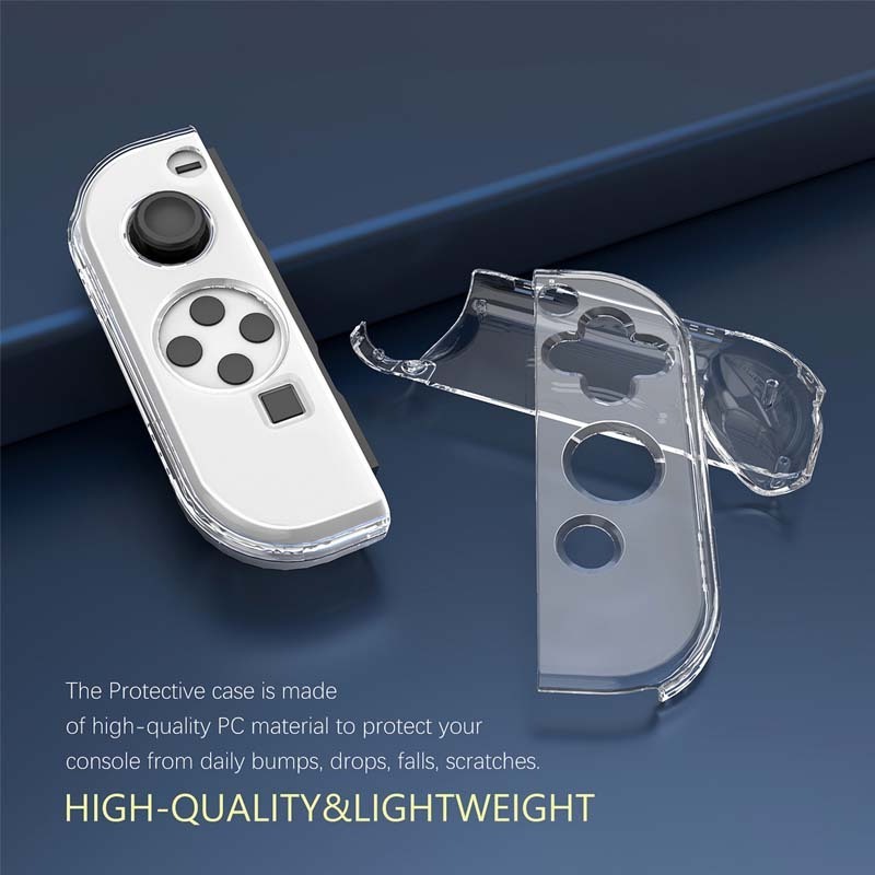 Anti-Shock Hard Plastic Protective Case Protector Shell Stand for Nintendo Switch OLED Clear Transparent Hardware Accessory