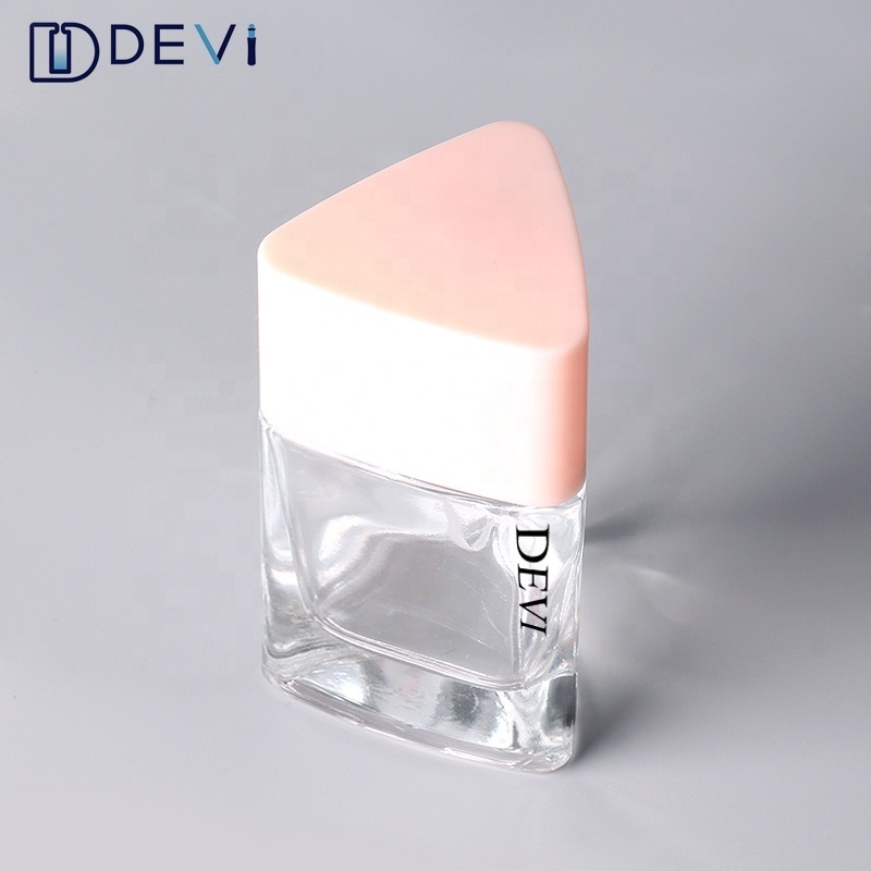 OEM brand perfume nice bottle triangle shape empty perfume glass bottle 30ml