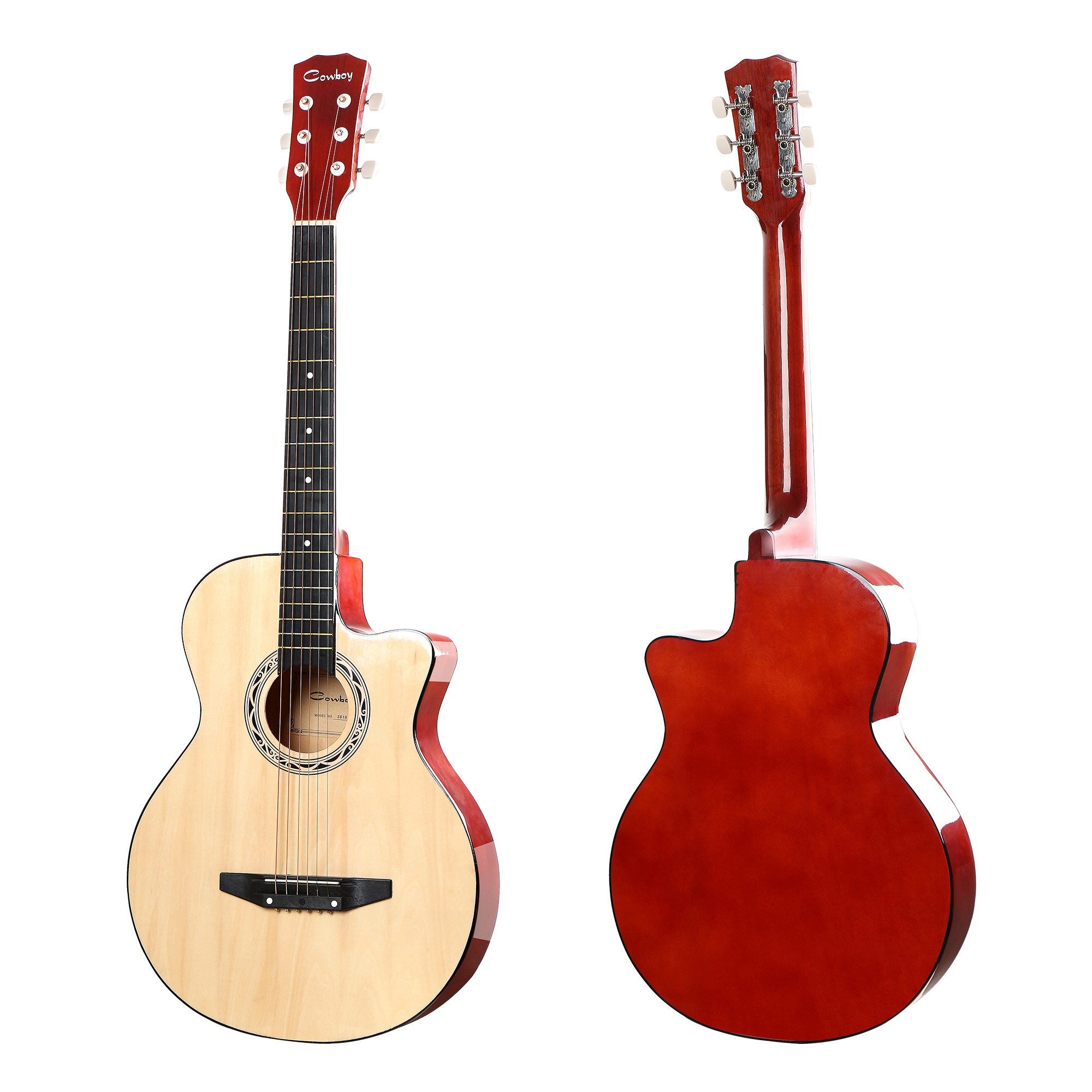 China Factory's 38-Inch Beginner Acoustic Electric Guitar High-Gloss Gloss Finish for Music Practice Linden Rosewood Material