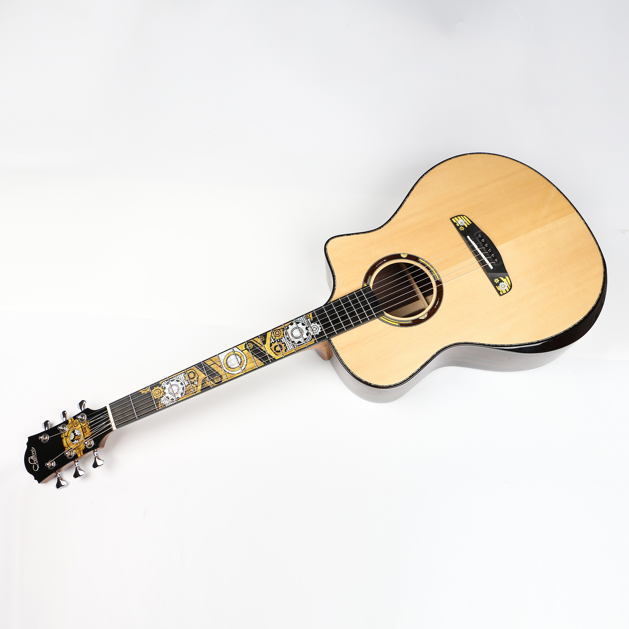 Elegant Sevillana 1905 high-end electric acoustic guitars professional handmade 41inch all solid folk guitar for musical lovers