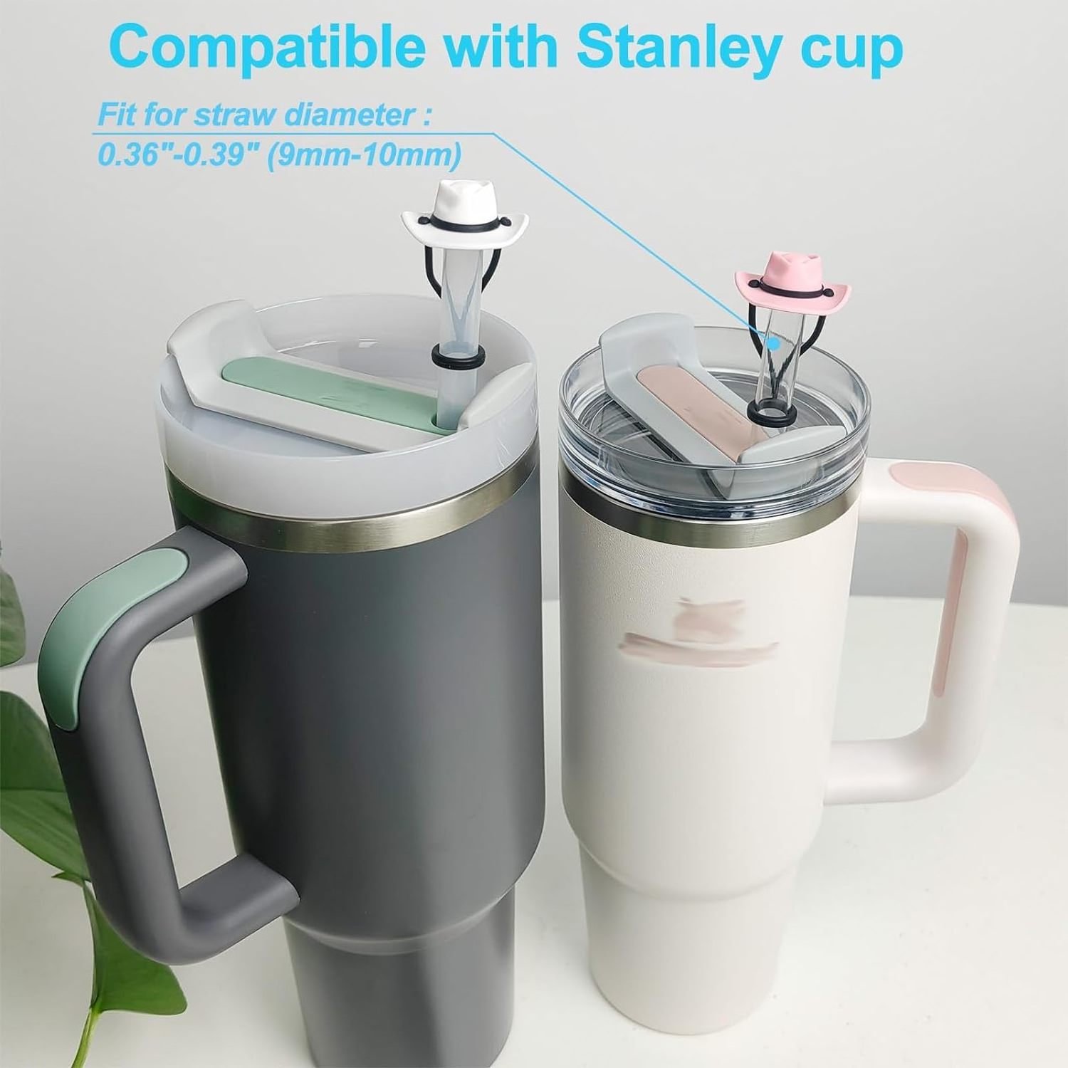 Water Cup  accessories Cowboy Hat Straw topper Compatible with Water Cup 30 40 oz Tumbler Straw Topper for stanly tumbler