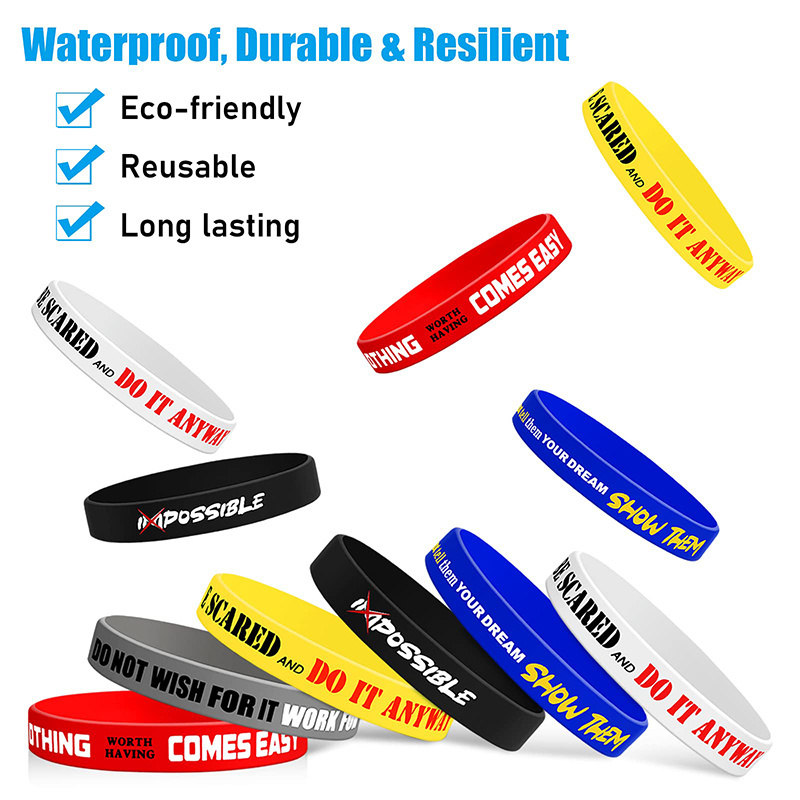 Personalized Rubber Basketball Sports Bracelets Debossed Wrist Band Motivational Silicone Wristbands With Logo Custom