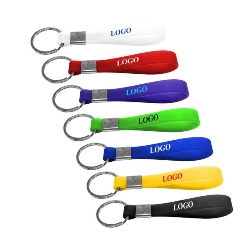 Personalised Silicone Wristband With Keyring Custom Logo Promotion Keychain Silicone Wristband