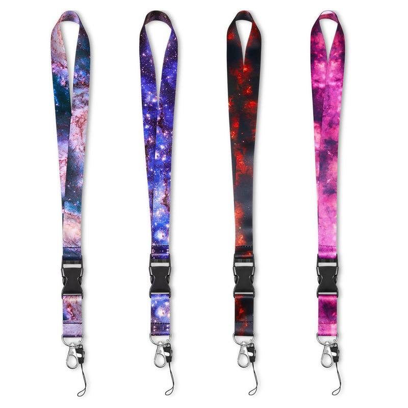 Custom Sublimation Keychain Badge Lanyards With Logo In Stock Plain Blank Polyester Lanyard