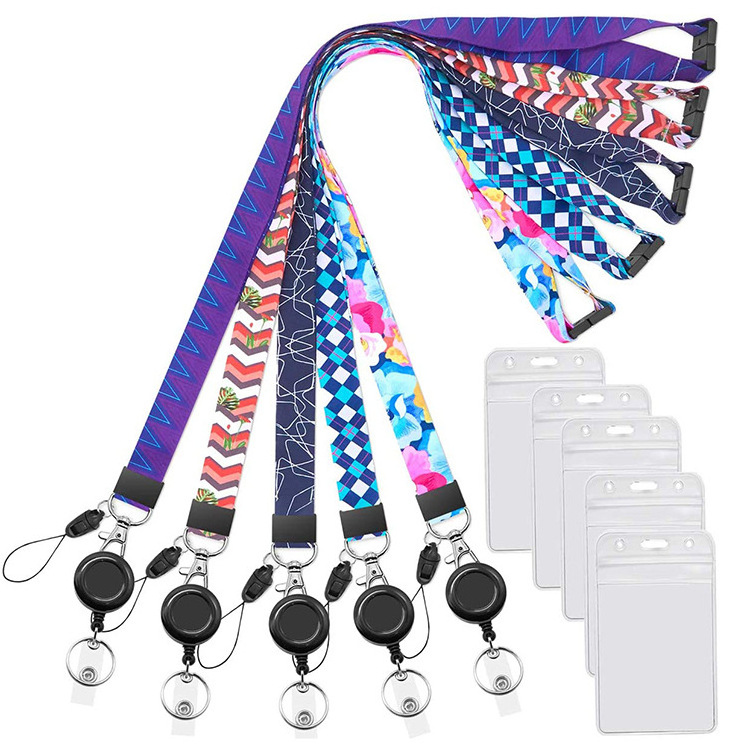 Custom Printing Logo Neck Strap Phone Lanyard With ID Card Badge Holder Cute Teacher Lanyard With Seatbelt Buckle