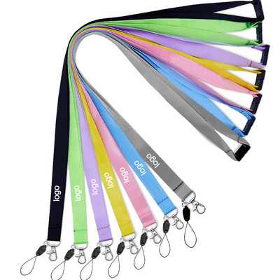 Custom Sublimation Keychain Badge Lanyards With Logo In Stock Plain Blank Polyester Lanyard