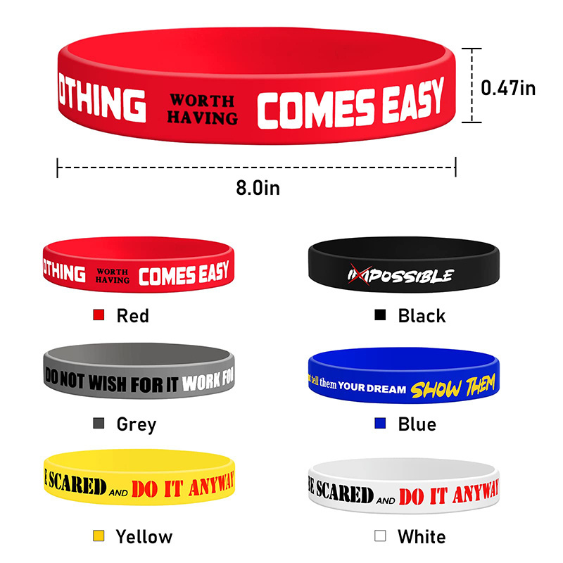 Personalized Rubber Basketball Sports Bracelets Debossed Wrist Band Motivational Silicone Wristbands With Logo Custom