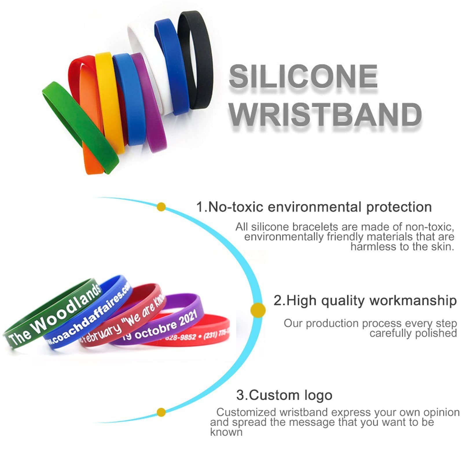 Personalized Custom Promotional Gifts Inspirational Motivational Wristband Rubber Wrist Band Printed Silicone Bracelet For Event