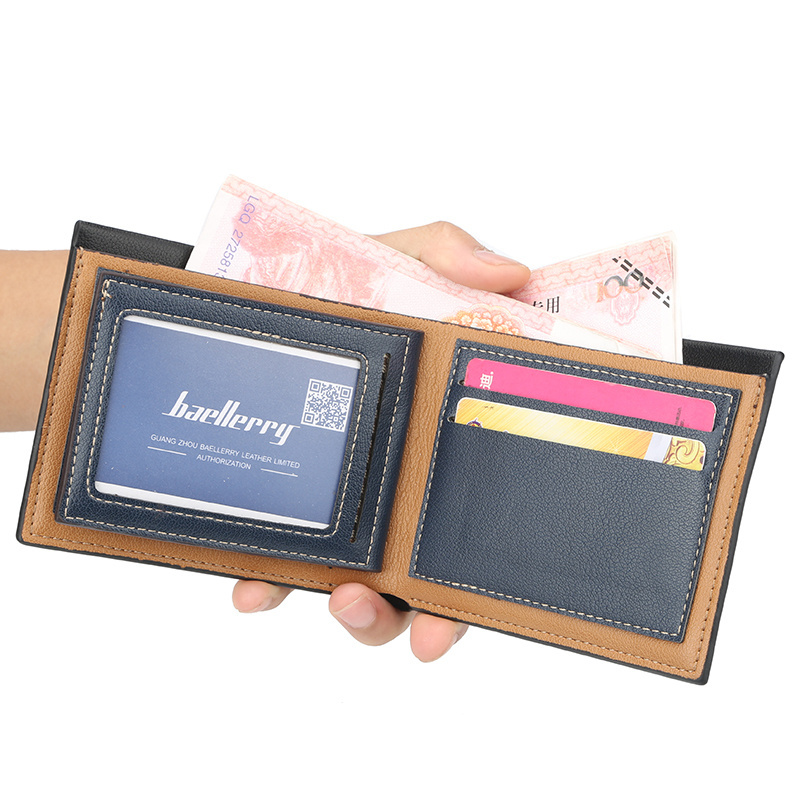 Baellerry Hot selling Men's Short PU leather Money Card Holder case Business Leisure Wallet,Female coin purse wholesale In Stock