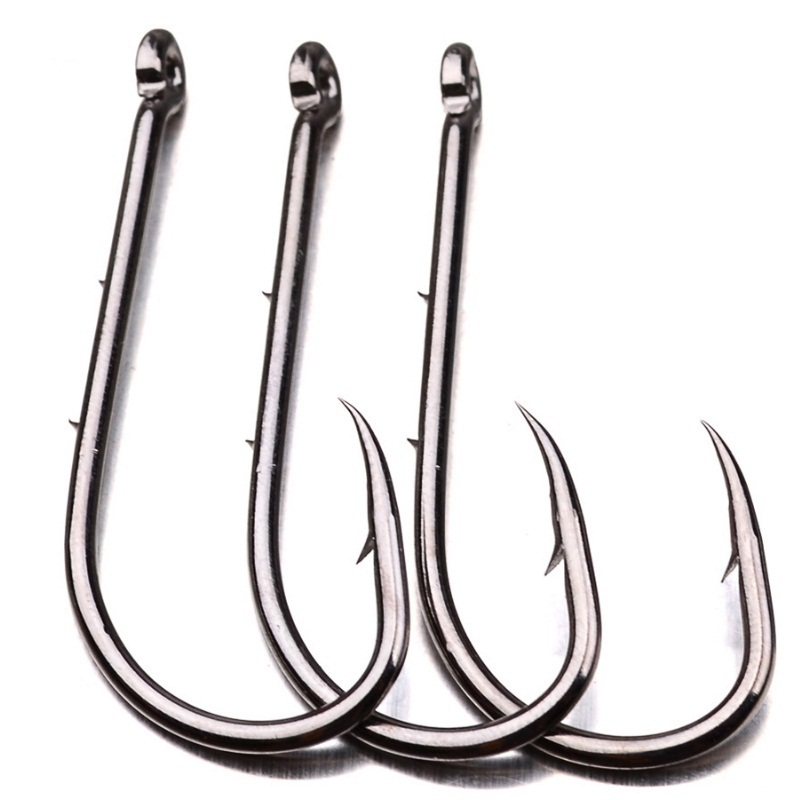 Proberos Brand Single Fishing Hook With Double barb 1#-6# BAITHOLDER Black Color Jig Big Treble Hooks