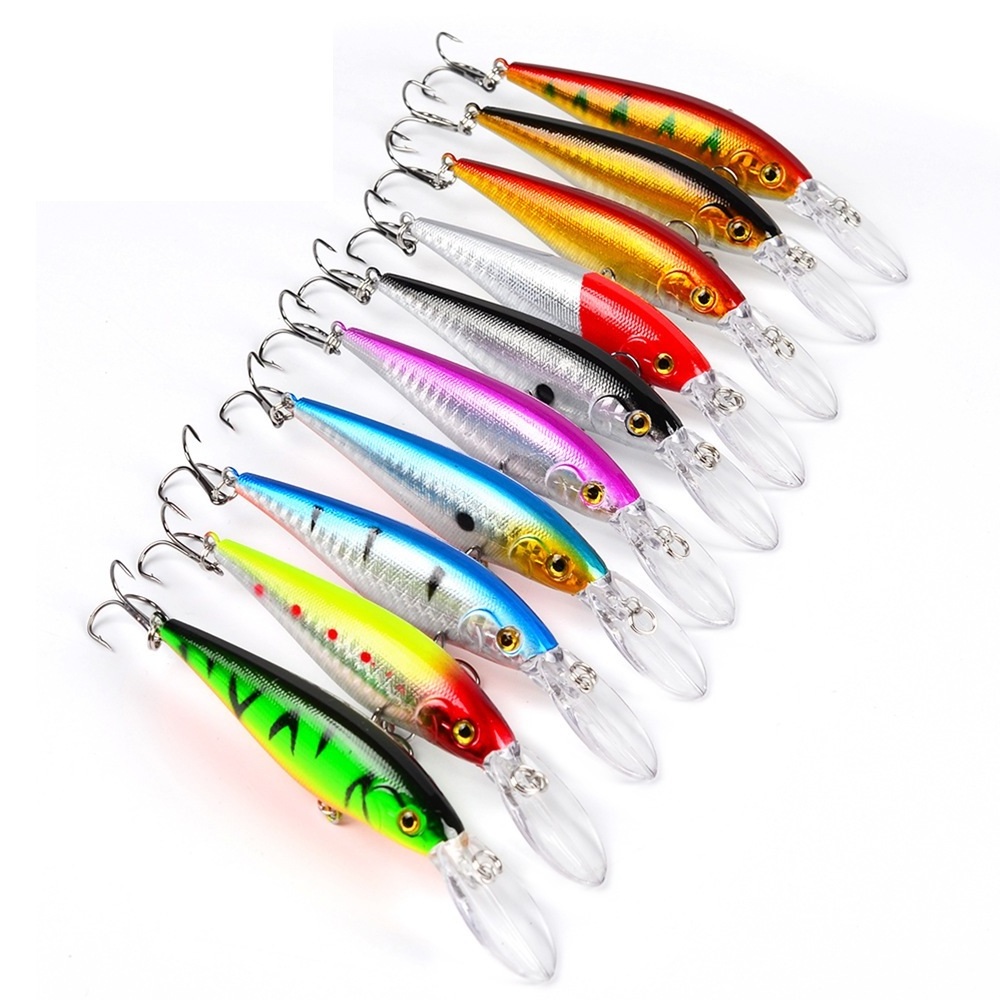 11.5 cm 10.5g 10 colours Hot sale Hard Plastic Floating Minnow Fishing Lures,Long tongue Artificial Fishing Bait