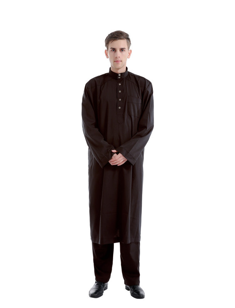 2023 Hot Selling Muslim Men's Islamic Clothing Kaftan Jubah Abaya Jalabya Ethnic Arabic Thobe Jalaba Boubou Muslim Long Dress