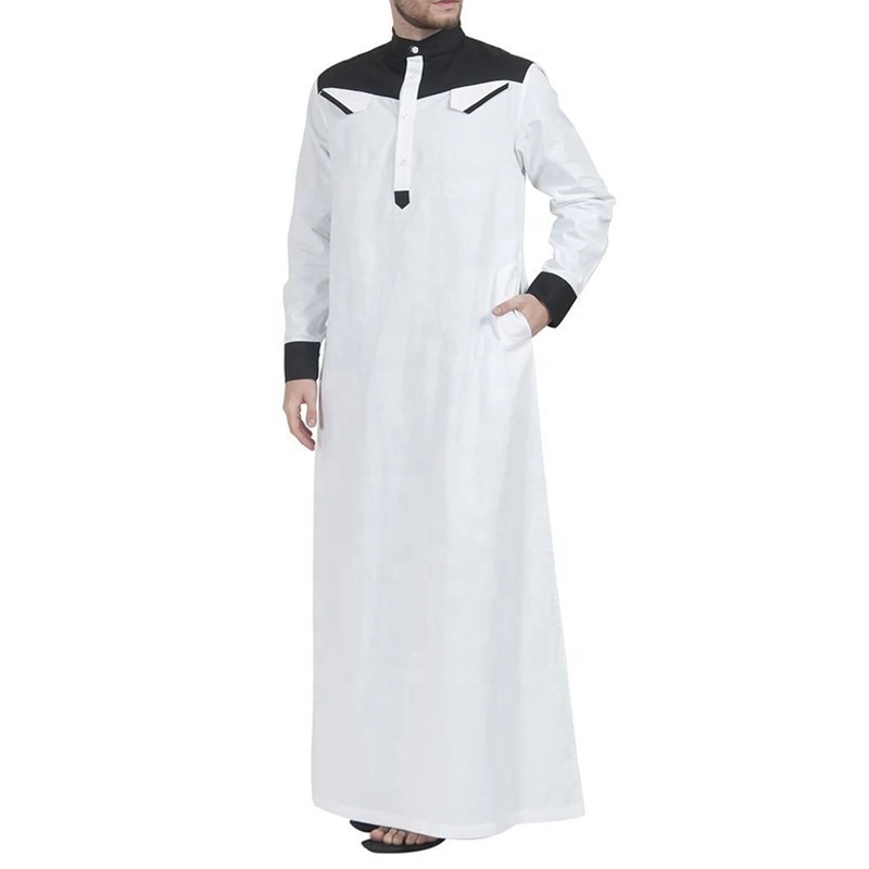 Latest Ethnic Costume Muslim Men Dress Islamic Clothing Robe Moroccan Thobe for Men Wholesale Abaya Thawb 2023 Autumn Winter