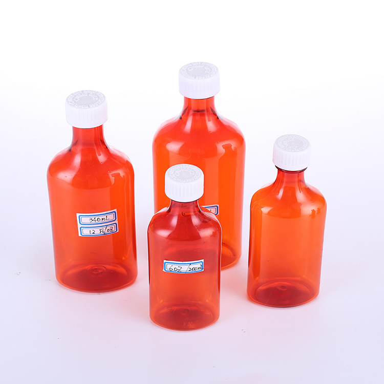 Wholesale Liquid Medicine PET  Plastic Oval Bottles With Screw Cap