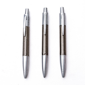 factory click ballpoint pens stainless steel wire braid metal luxury gift pen