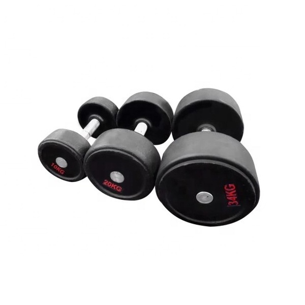 Wholesale Customized Mancuernas 5lb 10lb 15lb 20lb 25lb 30lb 35lb 40lb 45lb 50 Lbs Pound Round Rubber Cast Iron Dumbbell