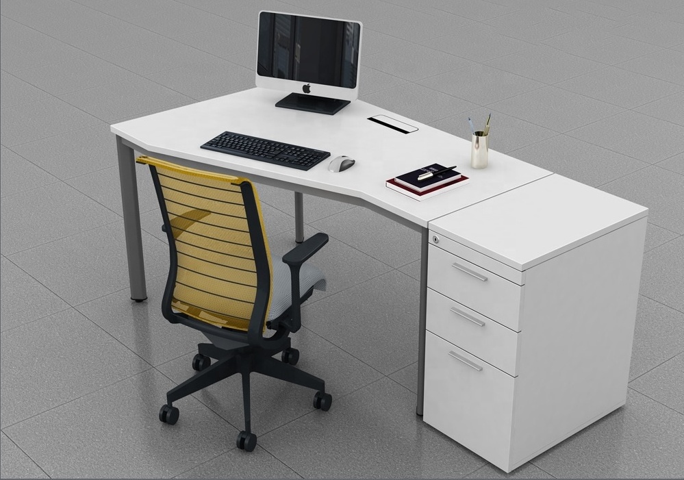 Custom Convenient Multi-Purpose Simple Modern Home Office Metal Table Legs Wood Desktop Work Computer Desk with Drawer Cabinet