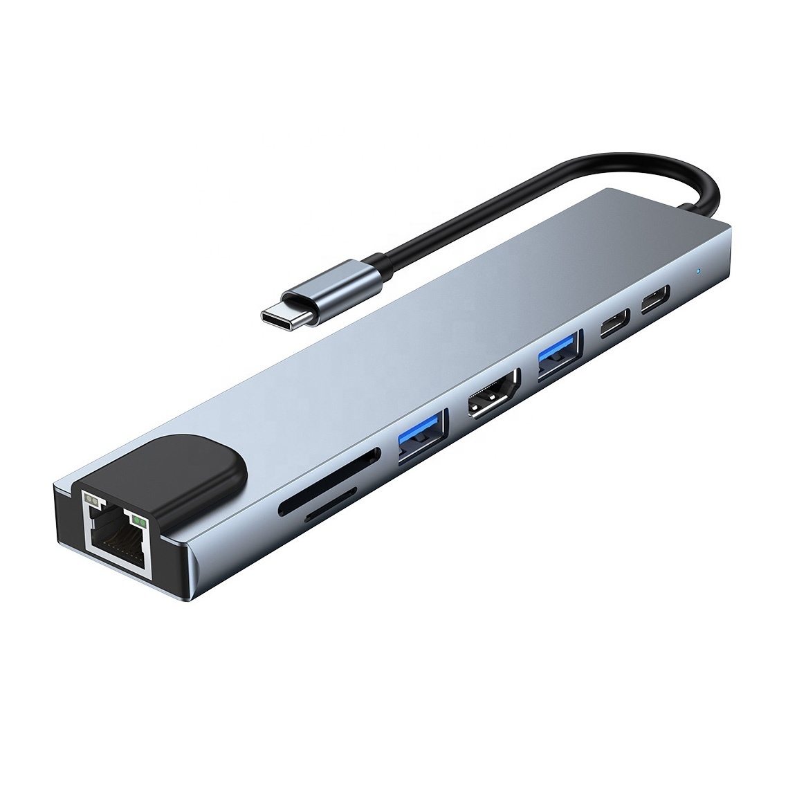 Universal Aluminum 100W USB-A USB-C PD HDMI Micro SD Card USB3.0 USB Hub Docking Station with PD Power Delivery up to 100W