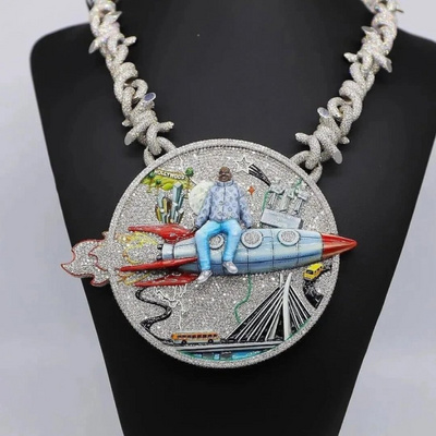Custom 925 iced out pendants discount