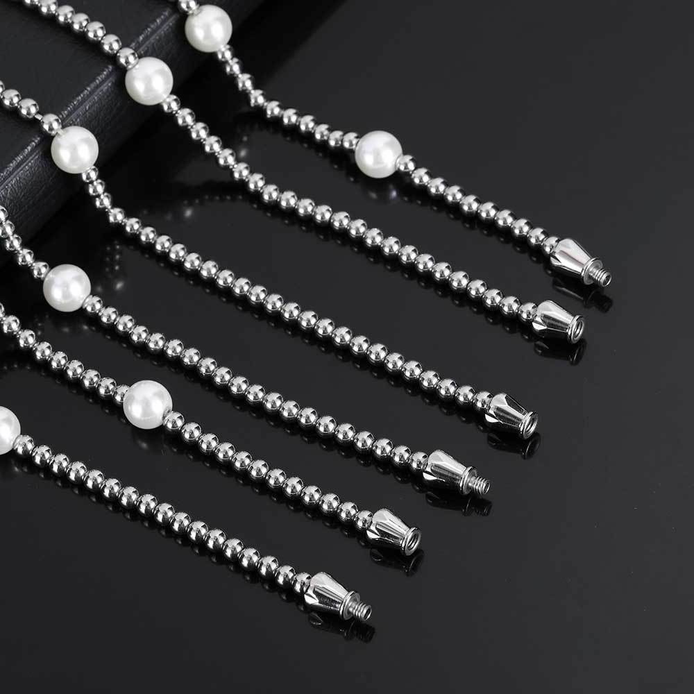 Fashion jewelry wholesale in bulk for men's and women stainless steel jewellery beaded chain glass pearl necklace