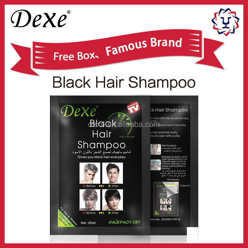 Dexe Black Hair Shampoo Best Quality Natural Herbal Fast Magic Black Turn Hair Into Shining Black in 5 Mins private label OEM