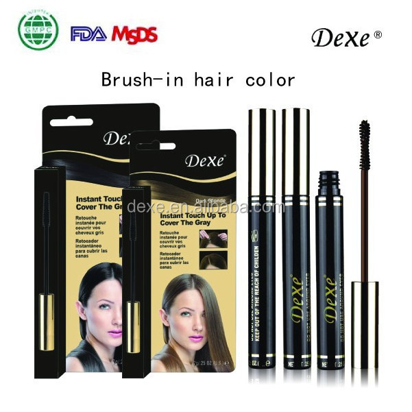 Root touch up of amazing wow effect with makeup brushcamouflages root for hair color dye